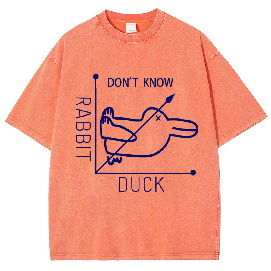 Rabbit or Duck - Don't know - Math Graph Vintage Distressed T-shirt