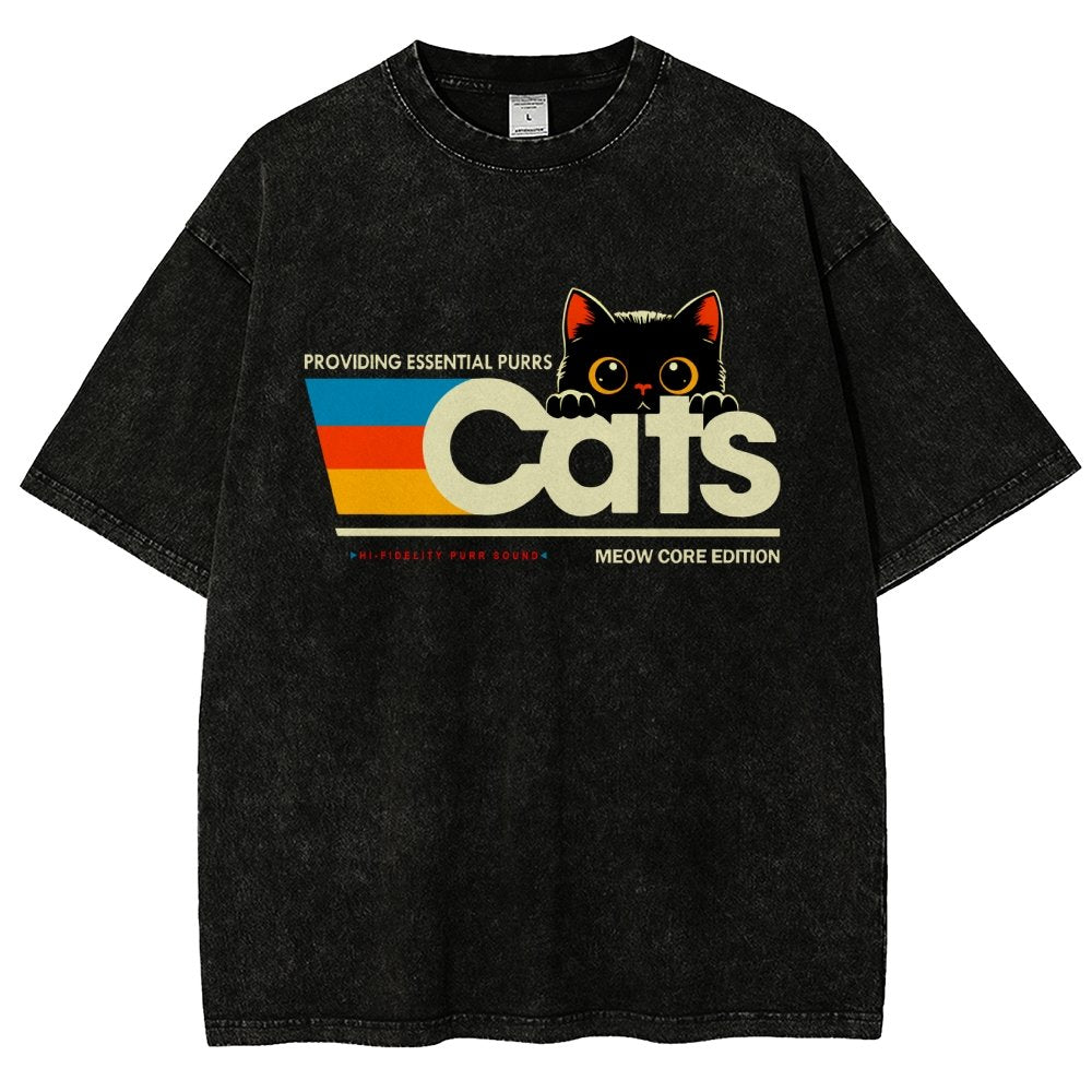Retro Cats Vintage Distressed T-shirt