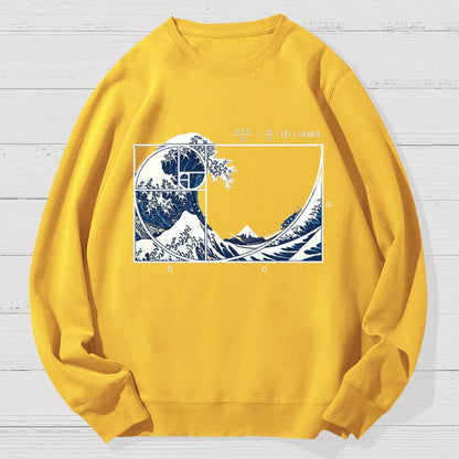 The Great Fibonacci Wave Science Geek Cotton Sweatshirt
