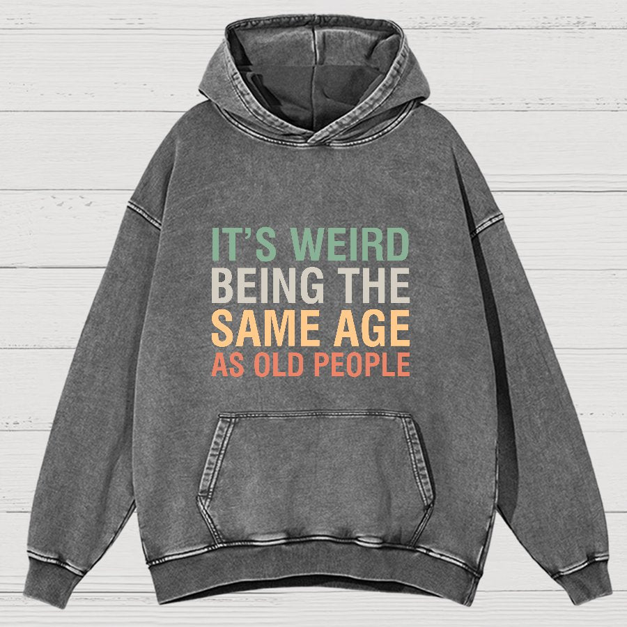 Same Age As Old People Geeky Vintage Distressed Hoodie