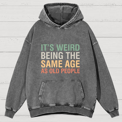 Same Age As Old People Geeky Vintage Distressed Hoodie