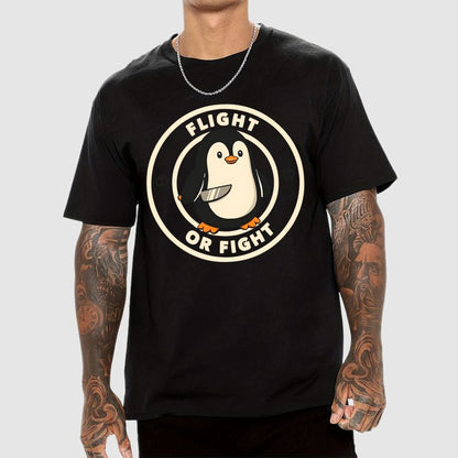 Flight or Fight Penguin Geek T-Shirt