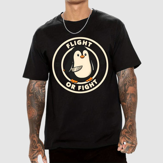 Flight or Fight Penguin Geek T-Shirt
