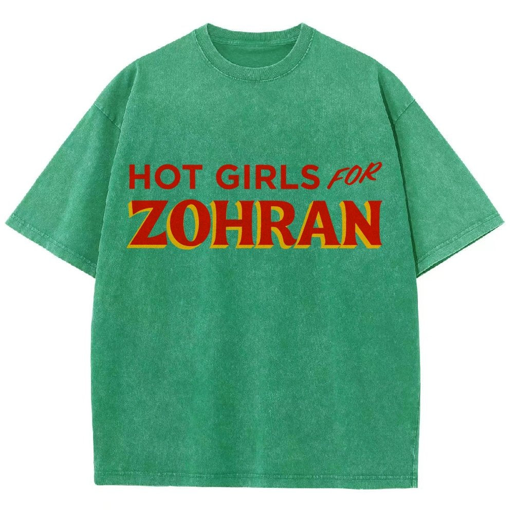 Hot Girls For Zohran Vintage Distressed T-shirt