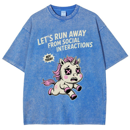 Let's Run Away Vintage Distressed T-shirt