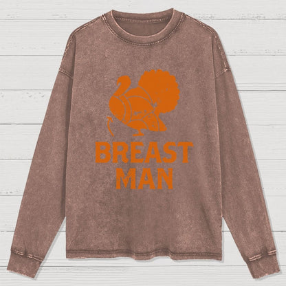 Breast Man Washed Long Sleeve Tee