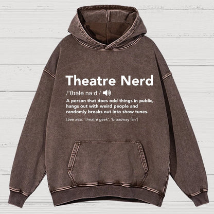 Funny Theatre Nerd Vintage Distressed Hoodie