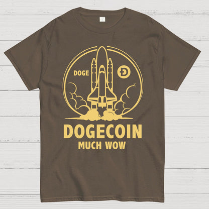 Dogecoin Rocket Ship Much Wow Meme Joke Funny Crypto Currency Elon Musk DOGE Geek T-Shirt