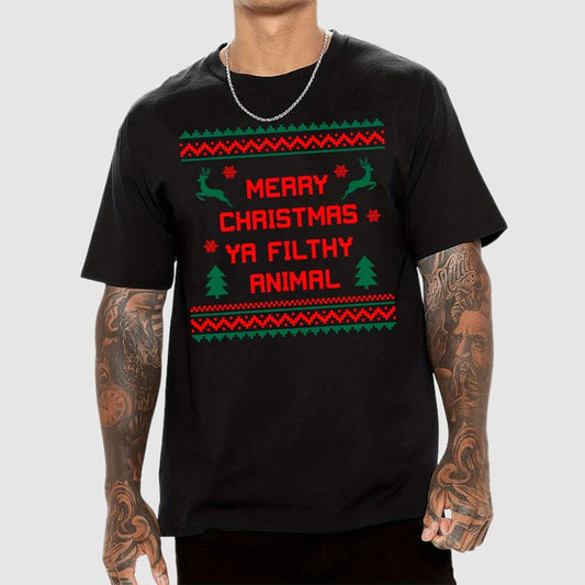 Merry Christmas Ya Filthy Animal  funny Geek T-Shirt