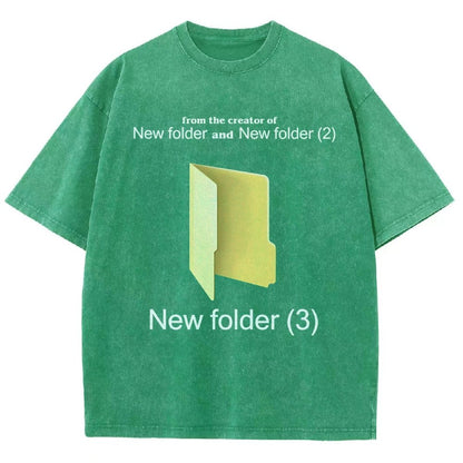 Humorous Internet meme New Folder (3) Vintage Distressed T-shirt
