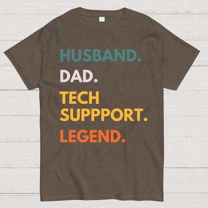Husband Dad Tech Support Legend Funny It Father Essential Geek T-Shirt
