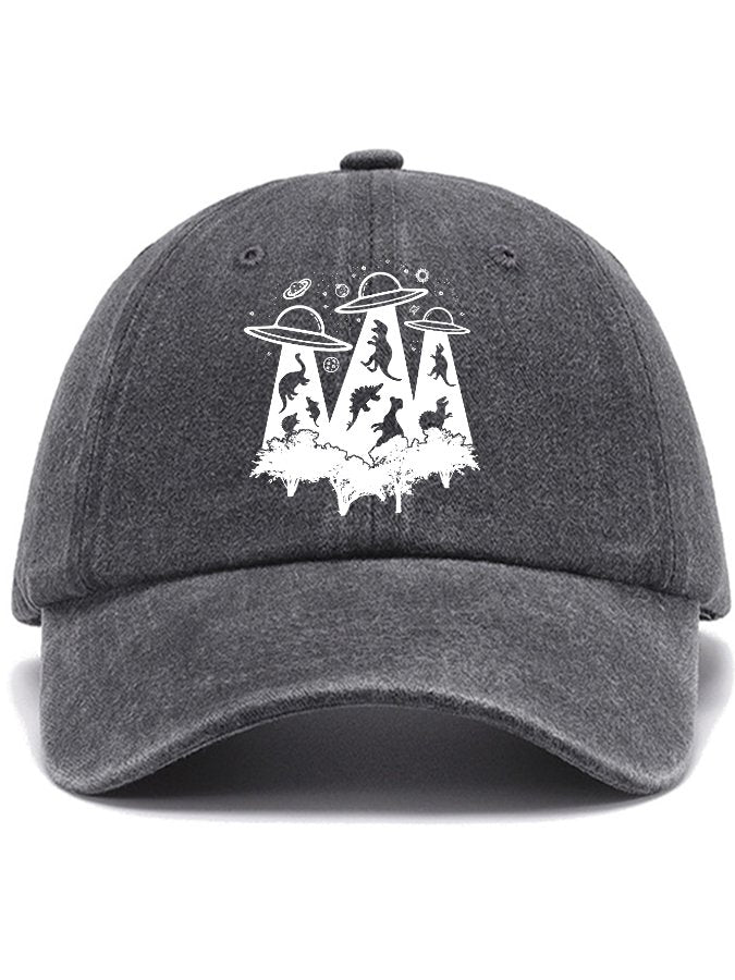 Dinosaur Alien Abduction Unisex Cotton Hat