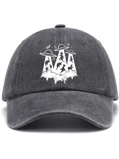 Dinosaur Alien Abduction Unisex Cotton Hat