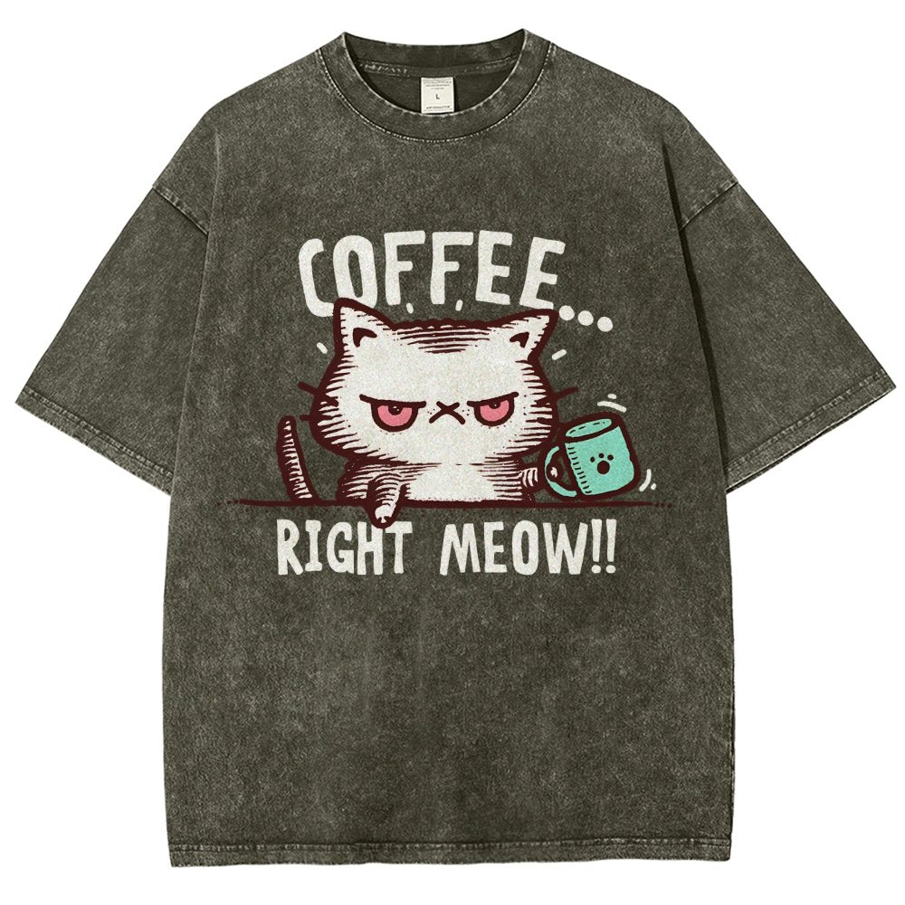 CATffeine Vintage Distressed T-shirt