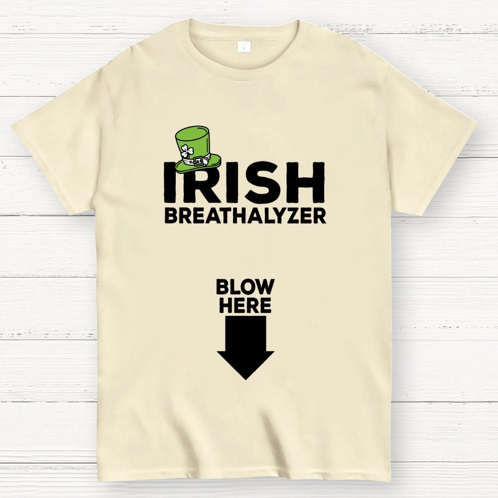 Irish Breathalyzer Blow here Funny St Patrick's Geek T-Shirt