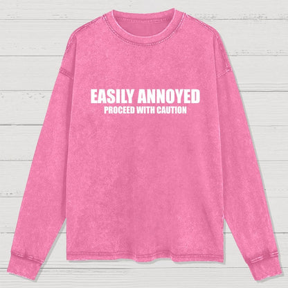Easily Annoyed Washed Long Sleeve Tee