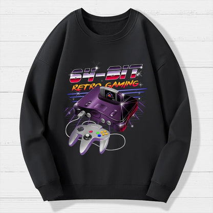 '64-Bit Retro Gaming Geek Cotton Sweatshirt