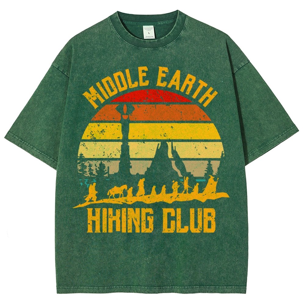 Middle Earth Hiking Club Vintage Distressed T-shirt