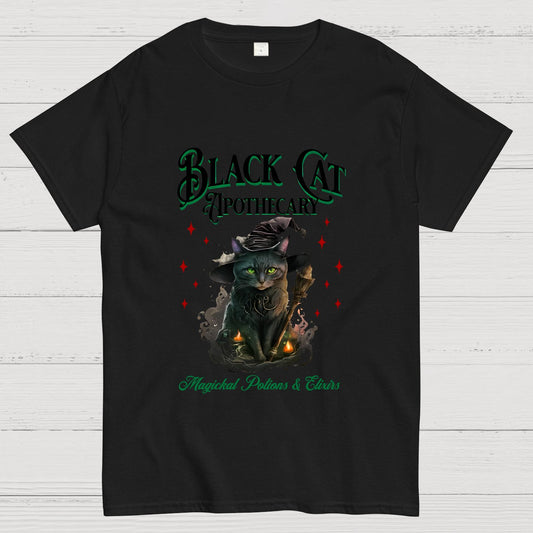 Black Cat Apothecary Halloween Geeky T-Shirt