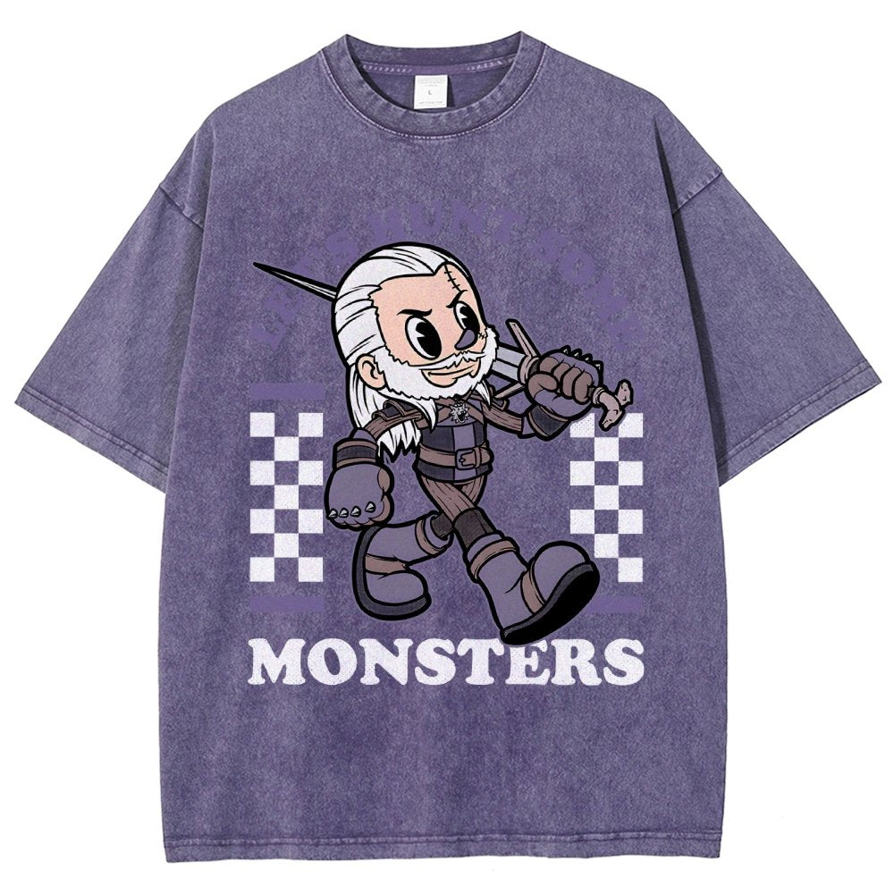 Hunt Some Monsters Vintage Distressed T-shirt