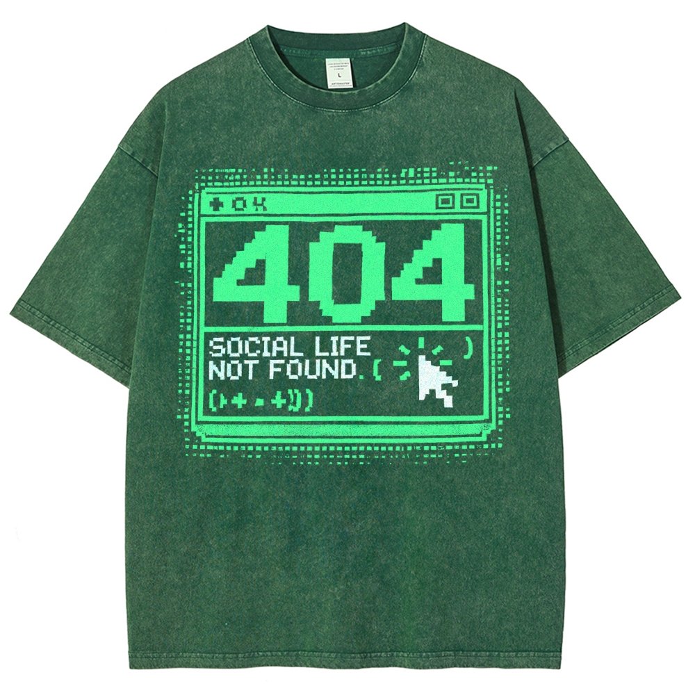 404 Social Life Not Found Vintage Distressed T-shirt