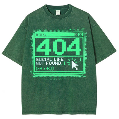 404 Social Life Not Found Vintage Distressed T-shirt