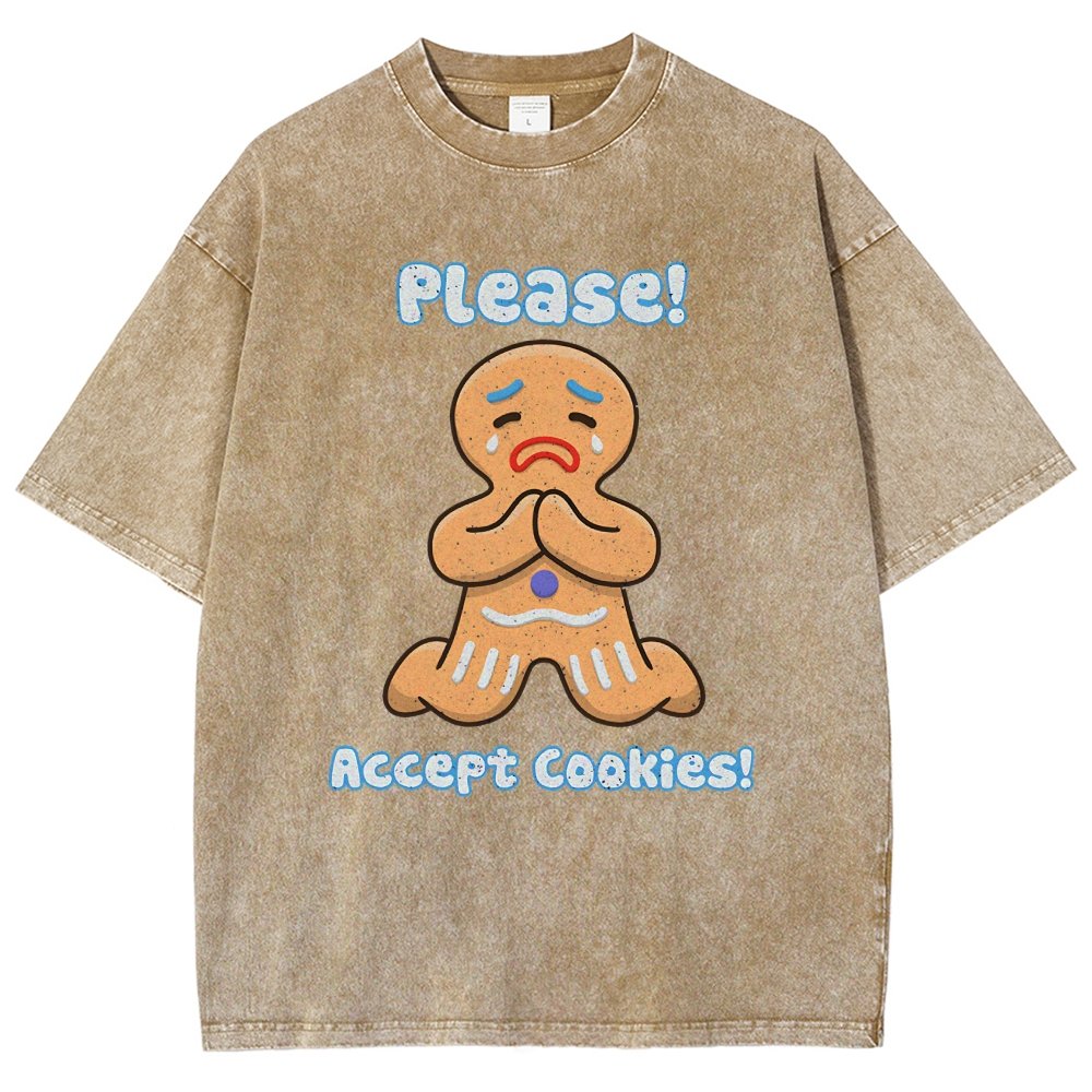 Please! Accept Cookies! Vintage Distressed T-shirt