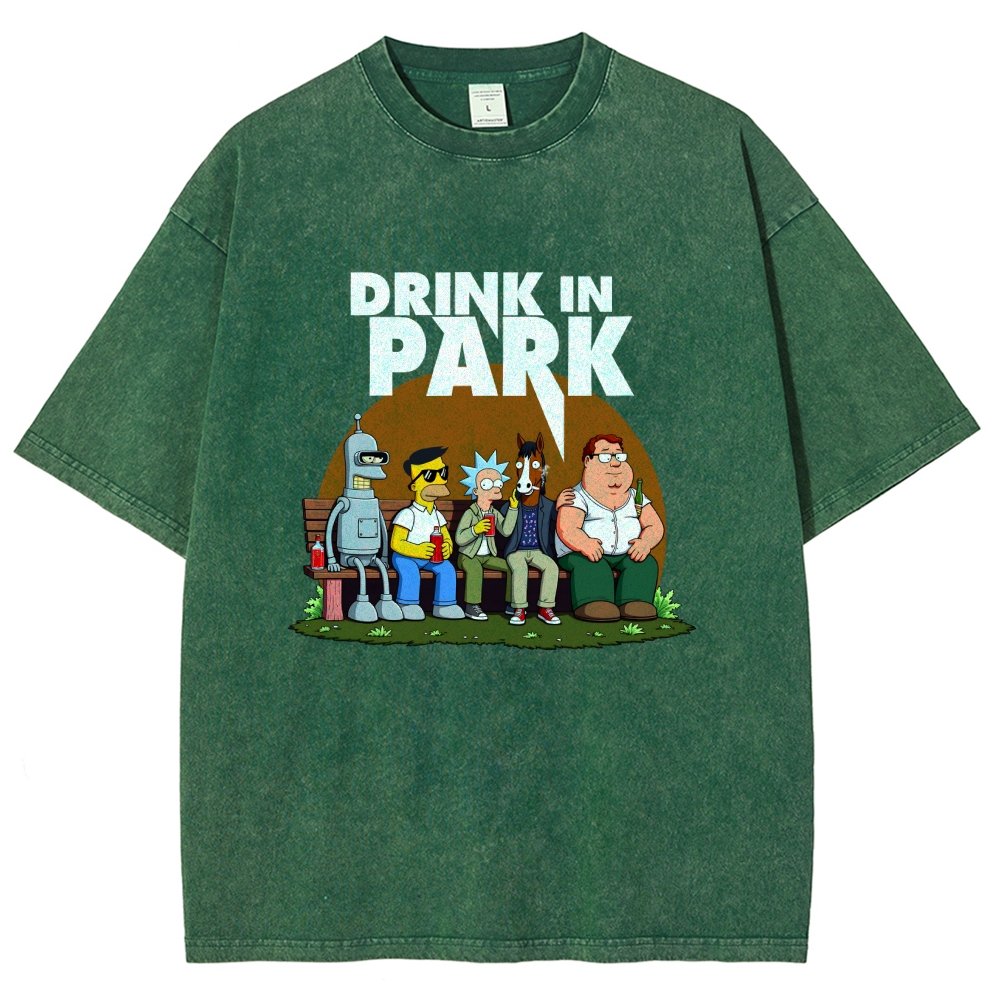 Drink in Park Vintage Distressed T-shirt