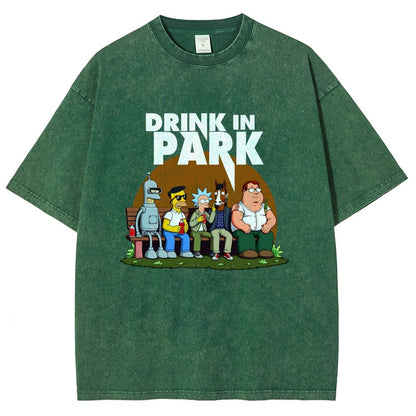 Drink in Park Vintage Distressed T-shirt