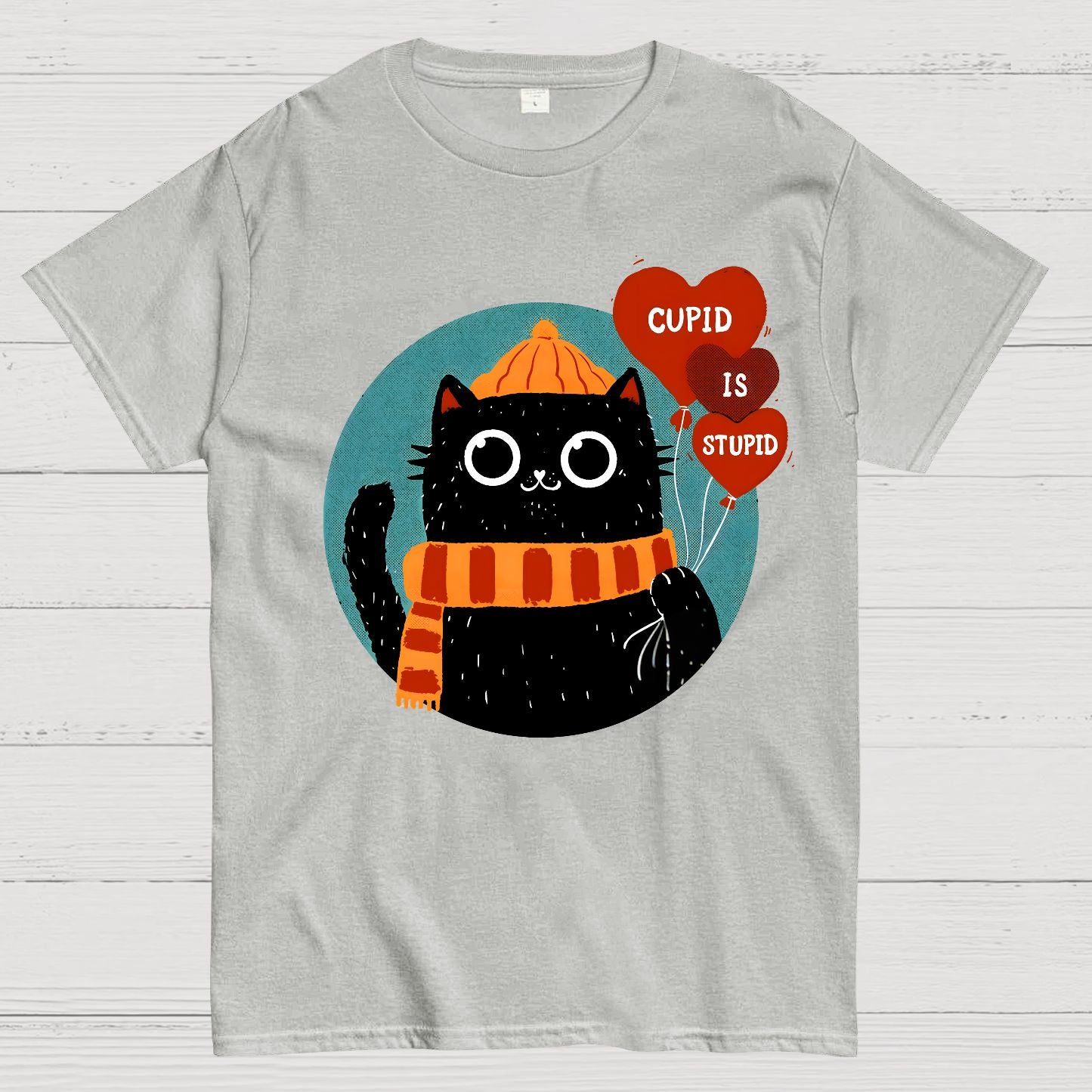 Cupid Is Stupid Funny Cat Geek T-Shirt