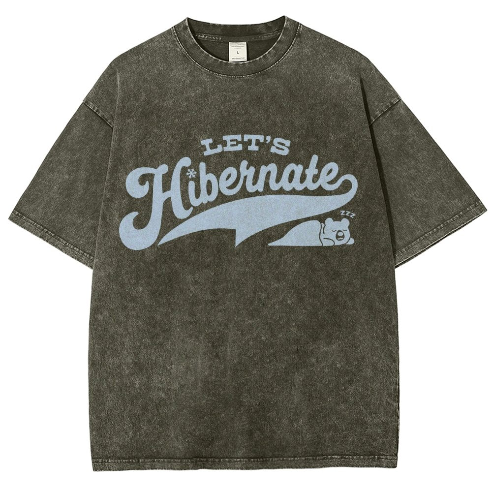 Team Bear Let's Hibernate Vintage Distressed T-shirt