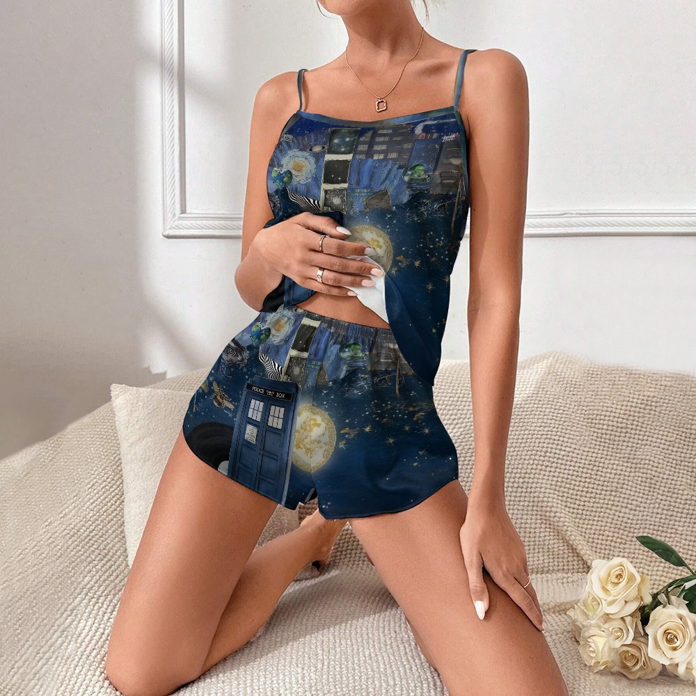 Starry Phone Booth Women's Geek Suspender Cami Set
