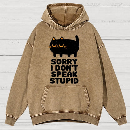 I Don't Speak Stupid Vintage Distressed Hoodie