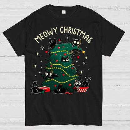 Meowy Christmas Funny Cats Geek T-Shirt
