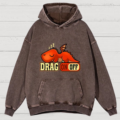 Drag On Off Vintage Distressed Hoodie