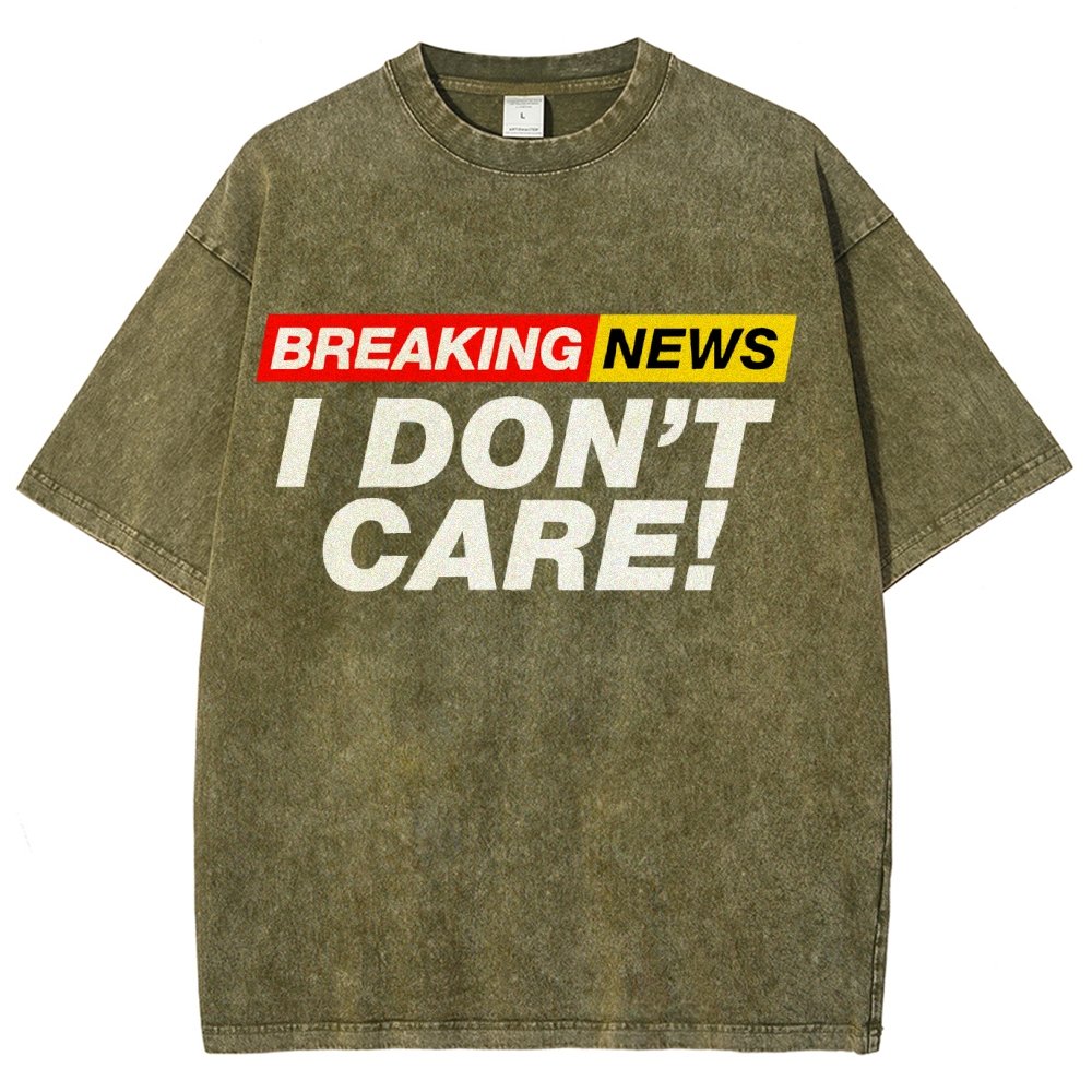 Breaking News  I Don't Care Vintage Distressed T-shirt