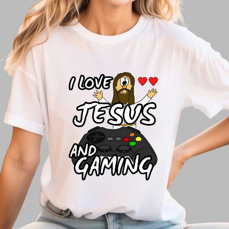 I Love Jesus And Gaming Geek T-Shirt