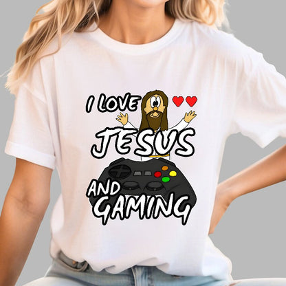 I Love Jesus And Gaming Geek T-Shirt