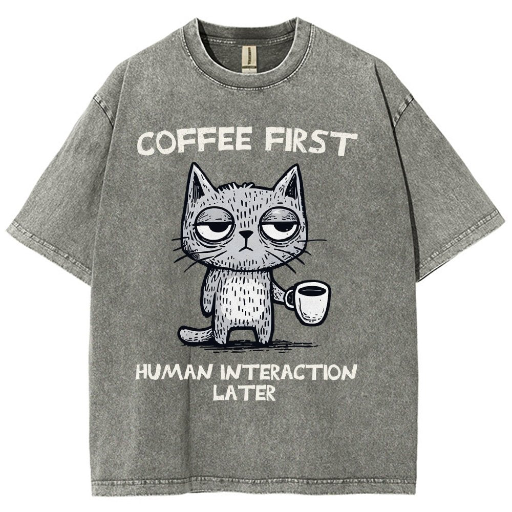 Coffee Firtst Vintage Distressed T-shirt