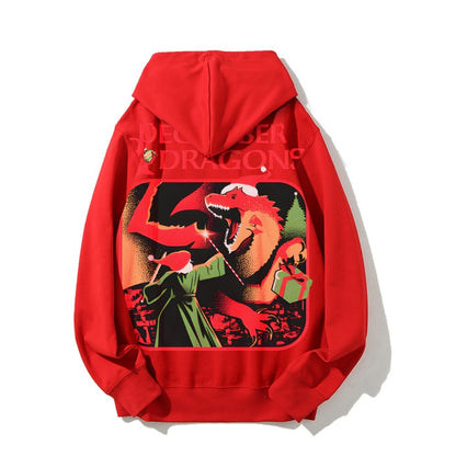 December & Dragons Printed Back Cotton Hoodie