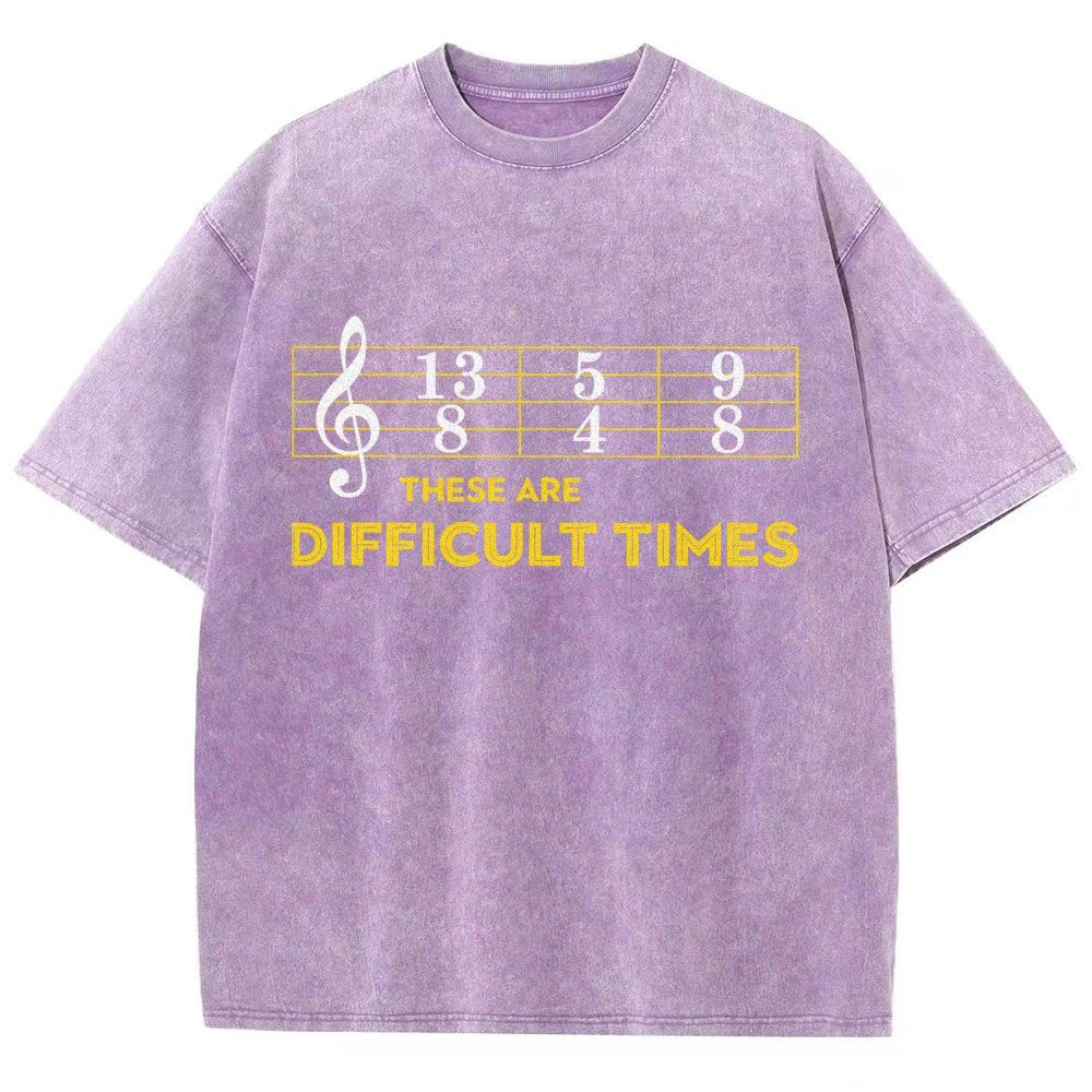 Music Difficult Times Vintage Distressed T-shirt