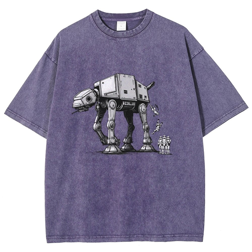 Mechanical Robot Dog Poop Vintage Distressed T-shirt