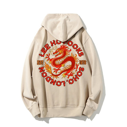 Mysterious Town's (Werewolves of London) Printed Back Cotton Hoodie