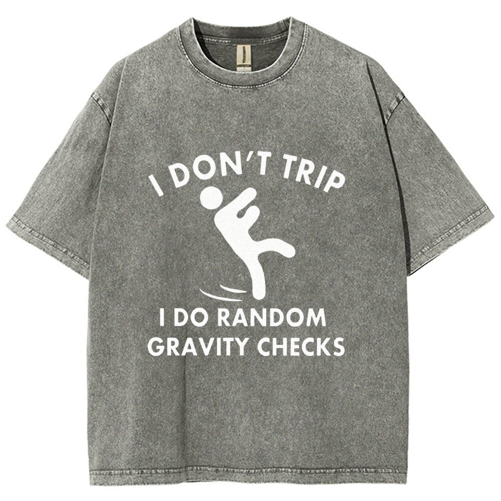 Random Gravity Checks Funny Vintage Distressed T-shirt