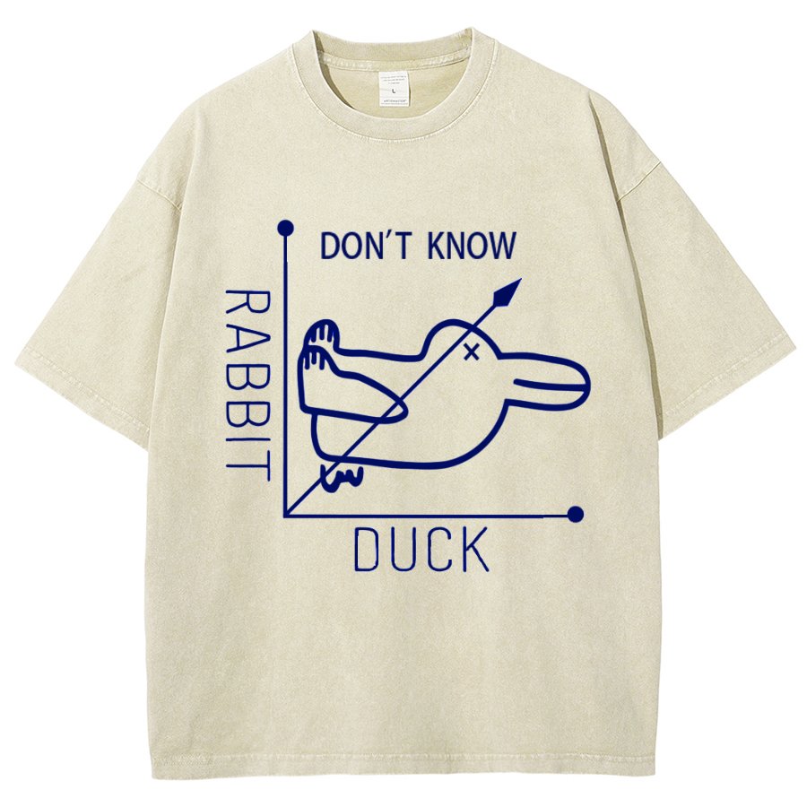 Rabbit or Duck - Don't know - Math Graph Vintage Distressed T-shirt
