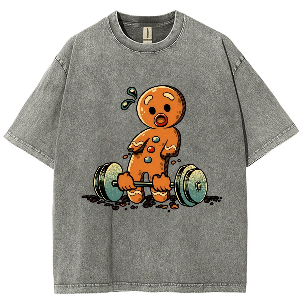 Gingerbread Workout Loosing Arms Vintage Distressed T-shirt