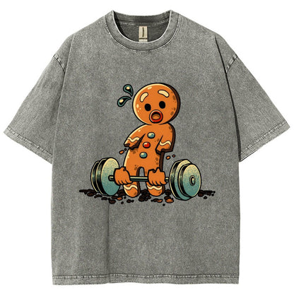Gingerbread Workout Loosing Arms Vintage Distressed T-shirt