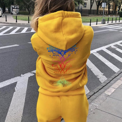 DNA Tree Of Life Science Printed Back Unisex Cotton Hoodie