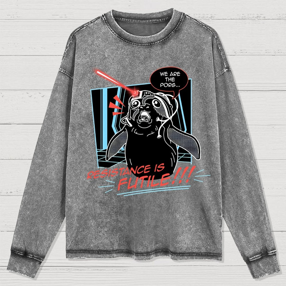 We Are Resistance Is Futile Washed Long Sleeve Tee