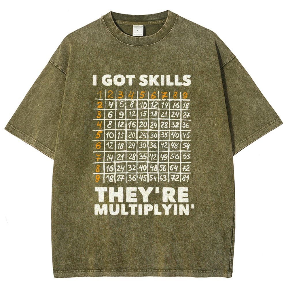 Math Got Skills Multiplying Vintage Distressed T-shirt